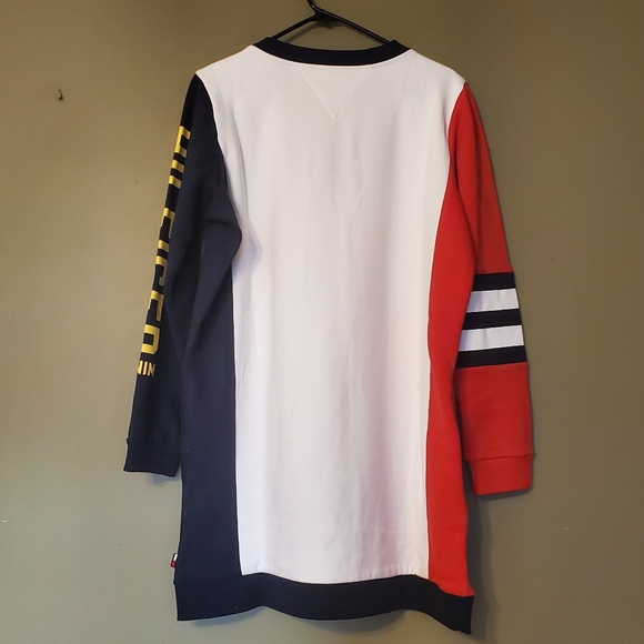 TOMMY HILFIGER RED WHITE BLUE SWEATERSHIRT DRESS - Picture 2 of 4